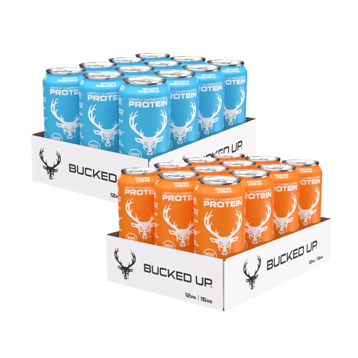 Bucked Up Protein Soda | Clear, Carbonated, 25g Protein, Zero Sugar (2 Cases / 24 Cans)