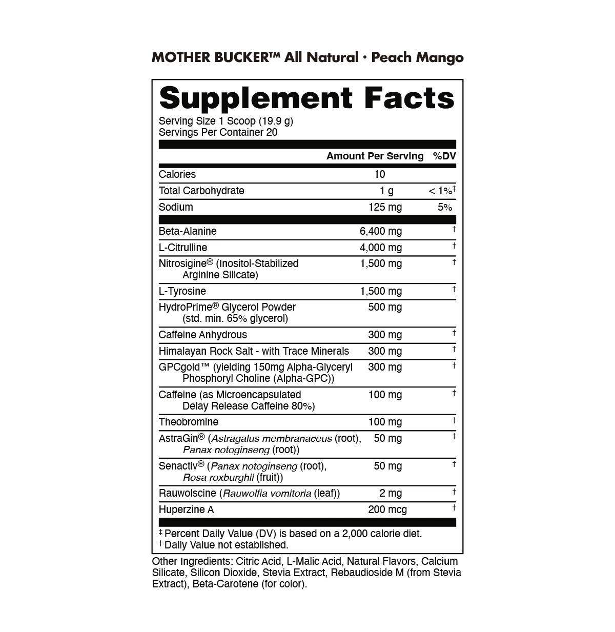 Image of All-Natural Mother Bucker Pre-Workout | Ultra High-Stim + Nootropic Power