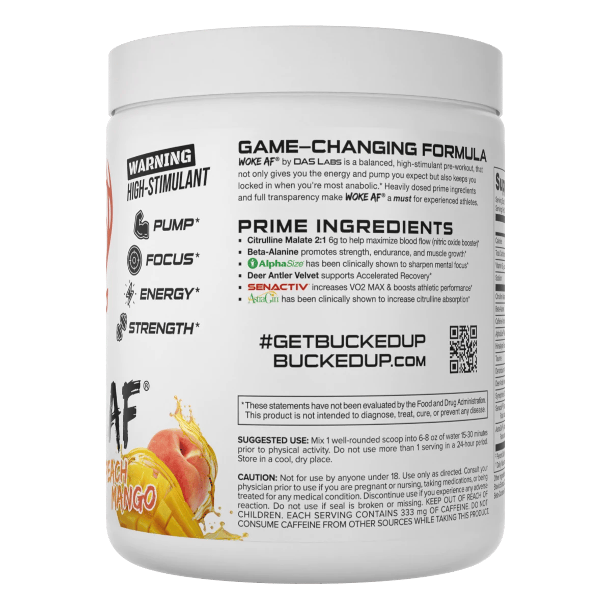 Image of All-Natural WOKE AF Pre-Workout | High-Stim Natural Energy Formula