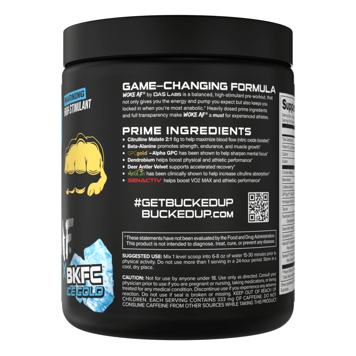 Image of WOKE AF Pre-Workout - BKFC Ice Cold