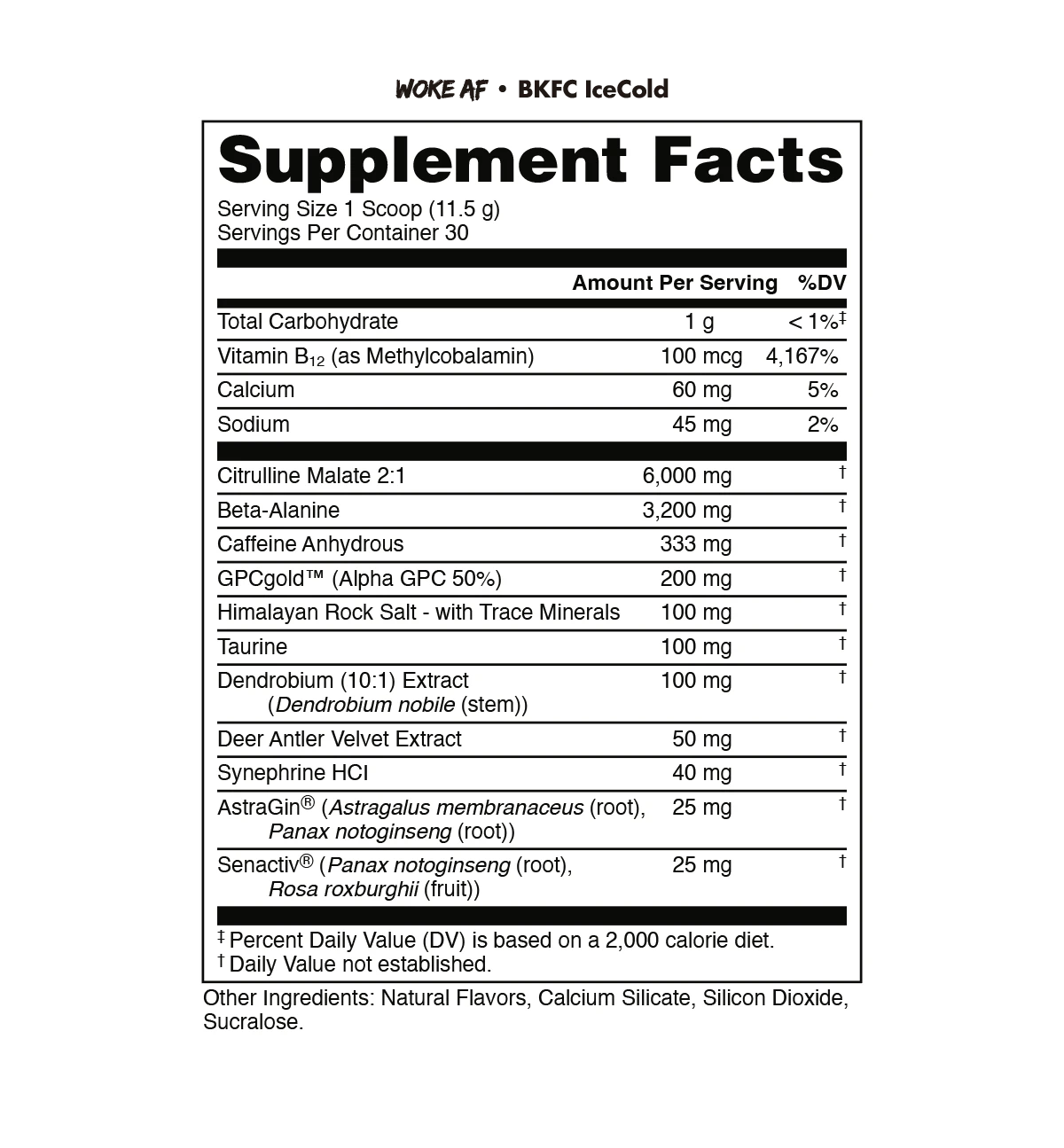 Image of WOKE AF Pre-Workout - BKFC Ice Cold