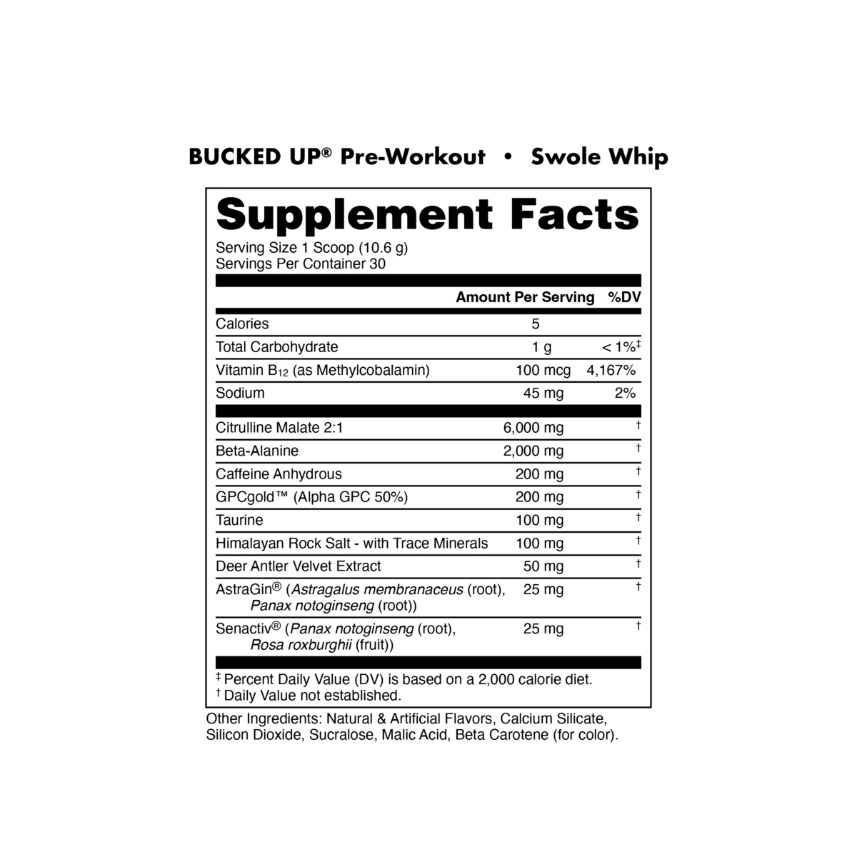 Image of Bucked Up Pre-Workout - Swole Whip