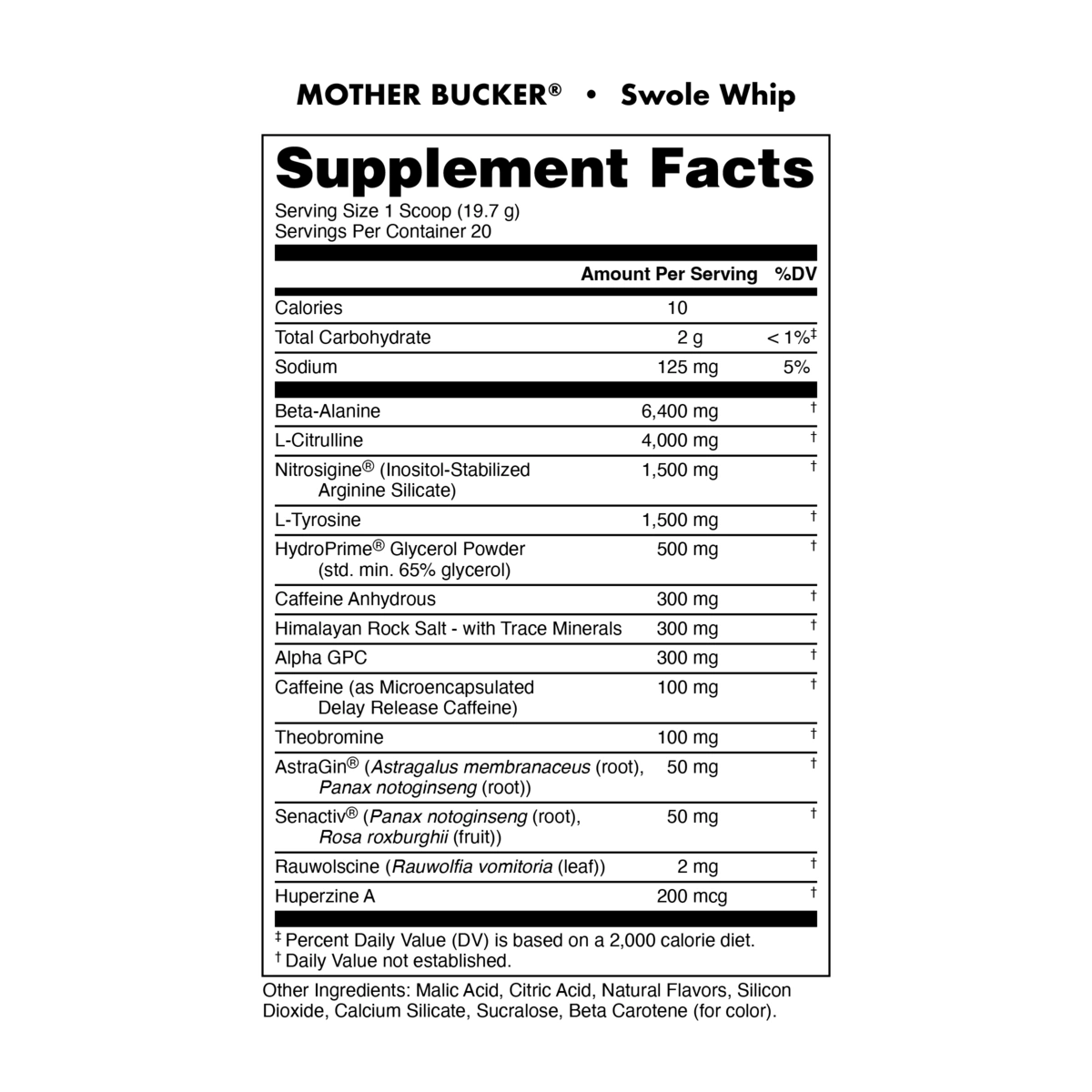 Image of Mother Bucker Pre-Workout - Swole Whip