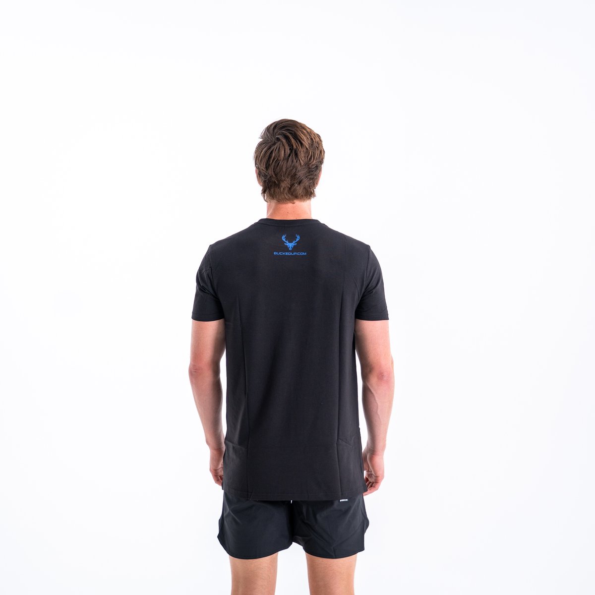 Image of Flag T-Shirt - Color - Black / Blue Logo - 3 / 5