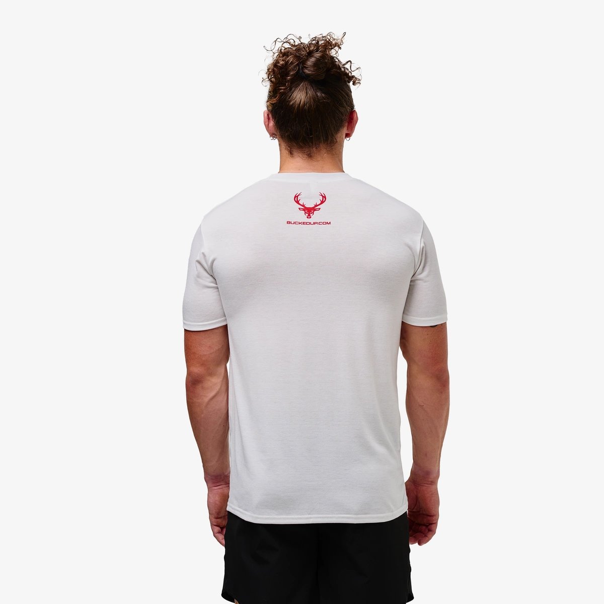 Image of Flag T-Shirt - Color - White - Red Logo - 3 / 6