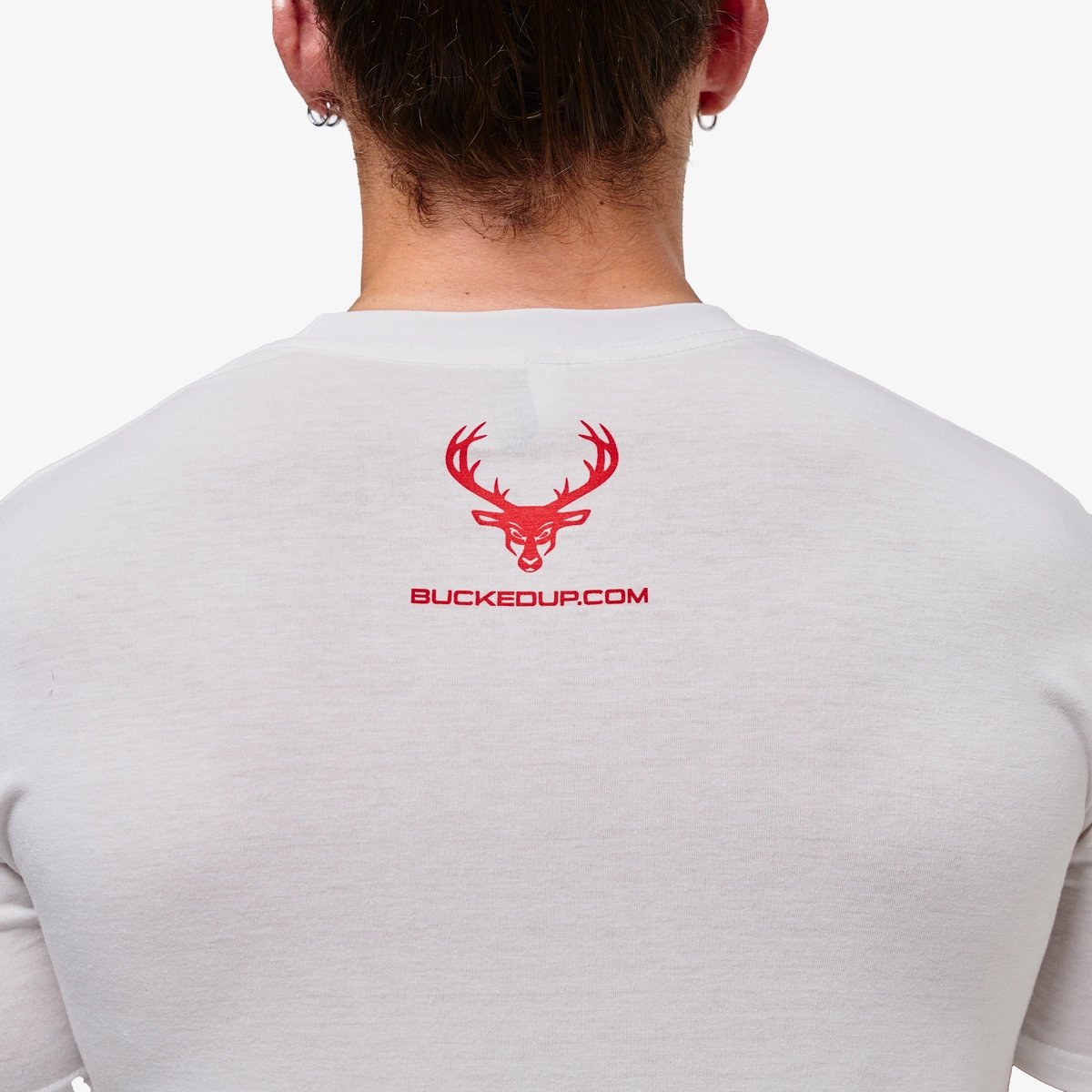 Image of Flag T-Shirt - Color - White - Red Logo - 6 / 6