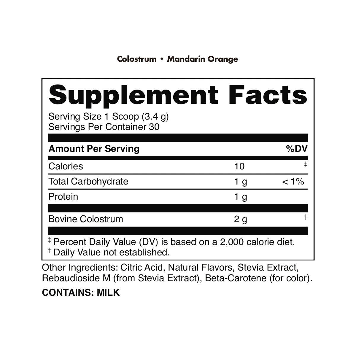 Image of Colostrum - Flavor - Mandarin Orange