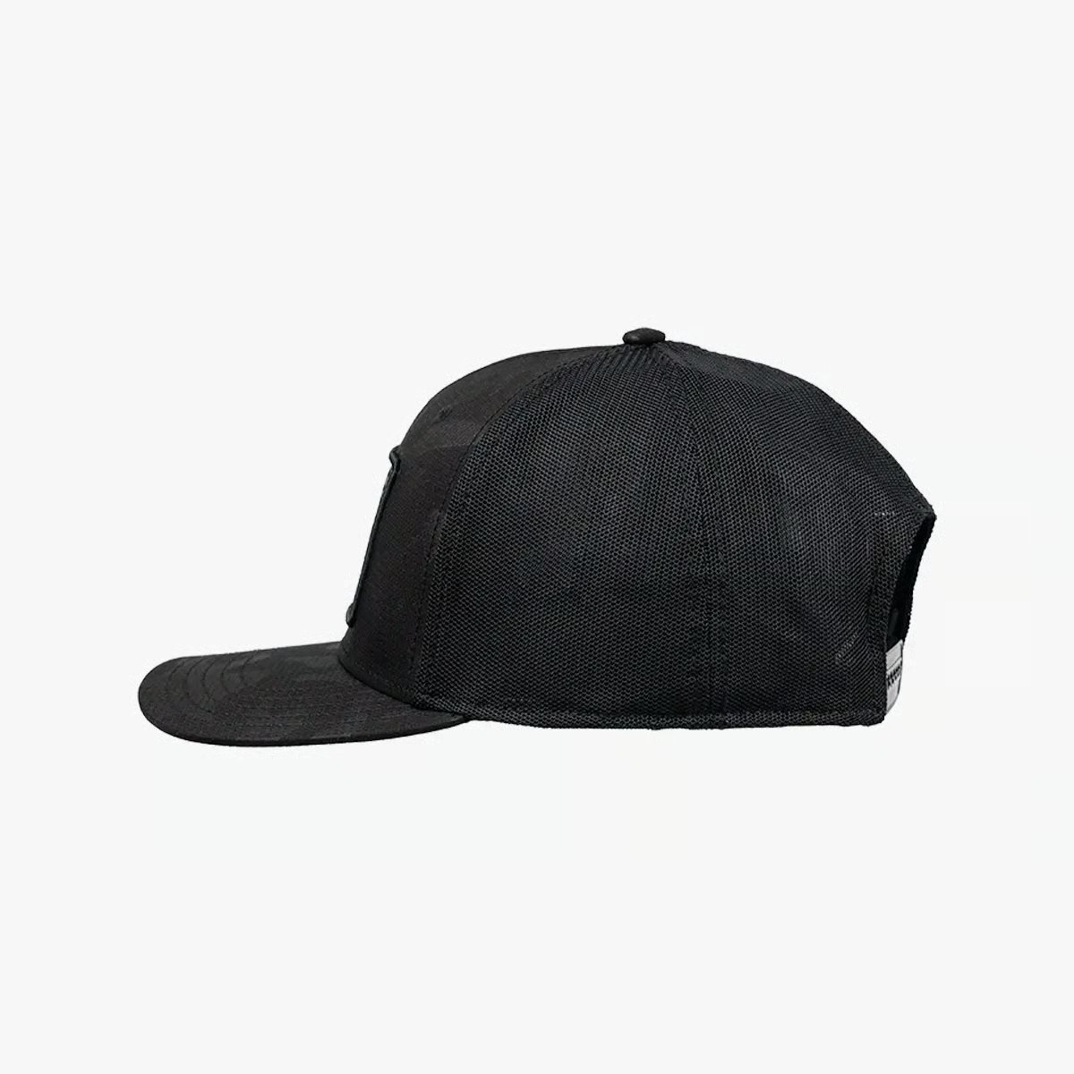 Image of Freedom Trucker Hat - Color - All Black Camo/Black Mesh - Flag Logo