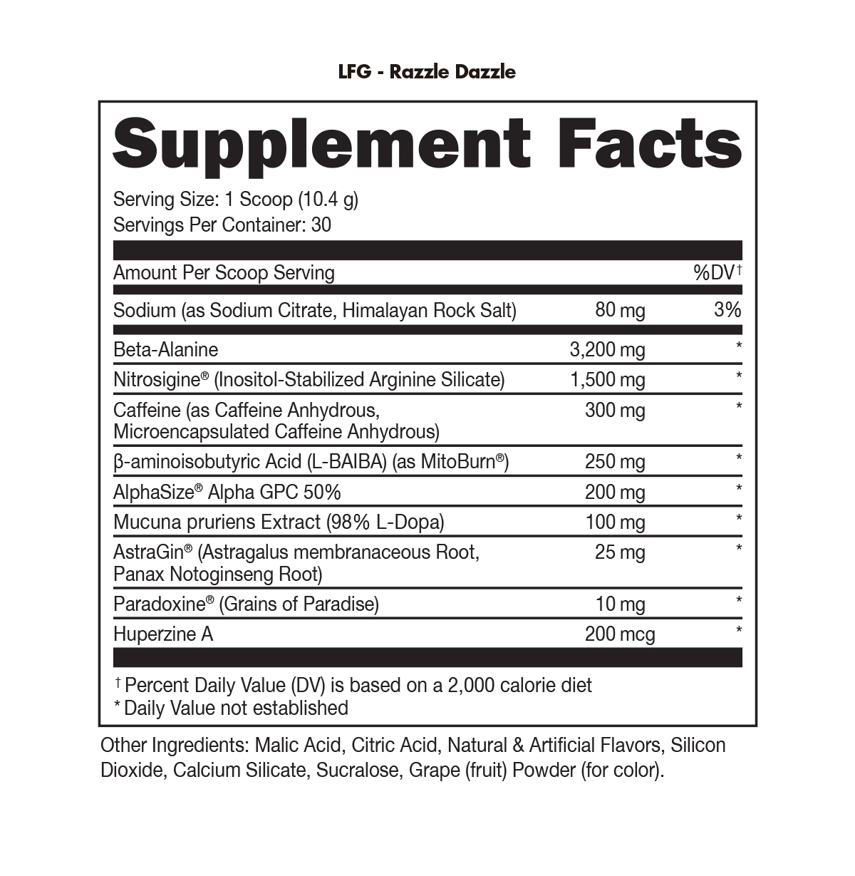 Image of LFG Burn Thermogenic Pre-Workout - Flavor - Razzle Dazzle (Purple/Blue Raspberry)