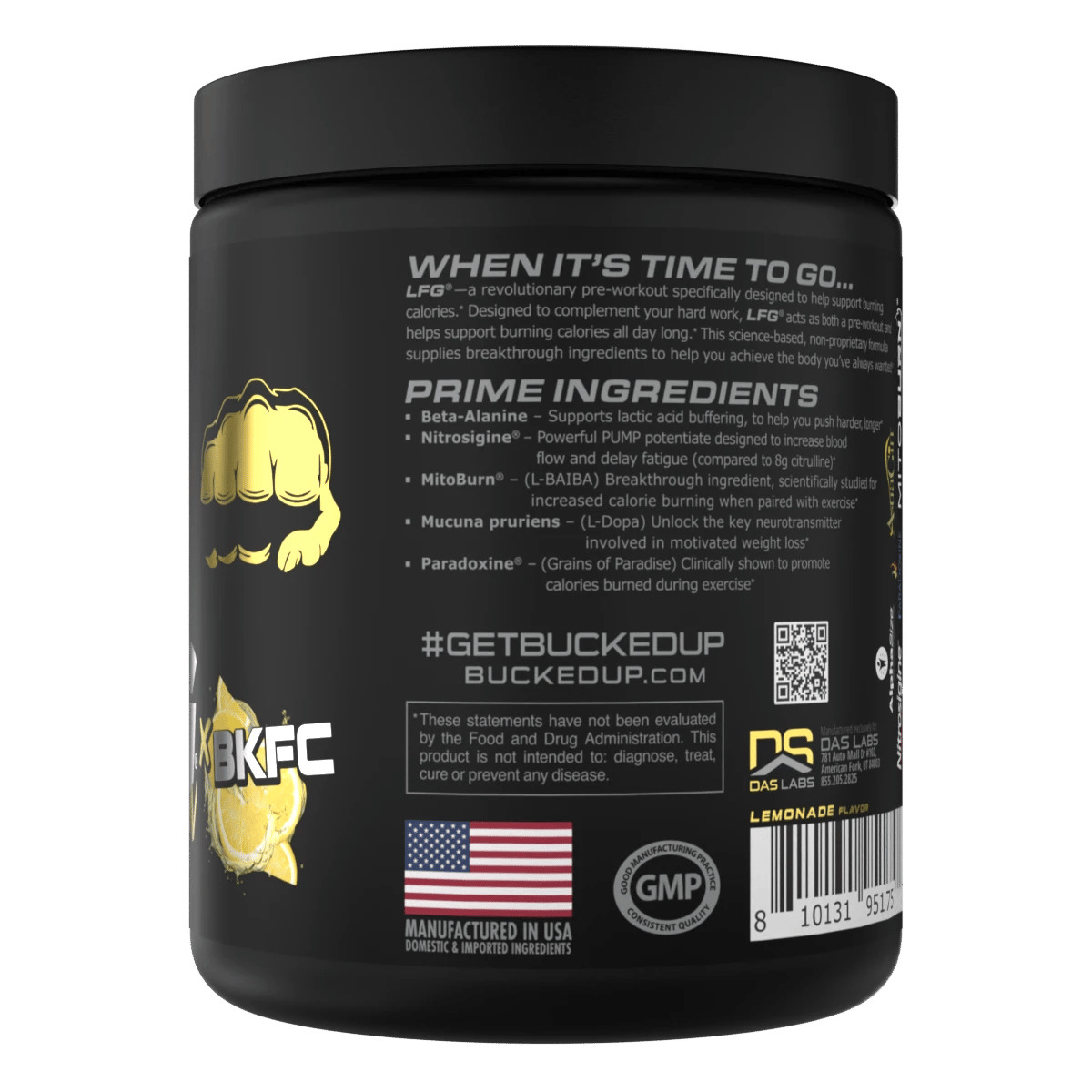 Image of LFG Burn Thermogenic Pre-Workout - Flavor - BKFC - Bare Knuckle Punch (Lemonade) - 17 / 25