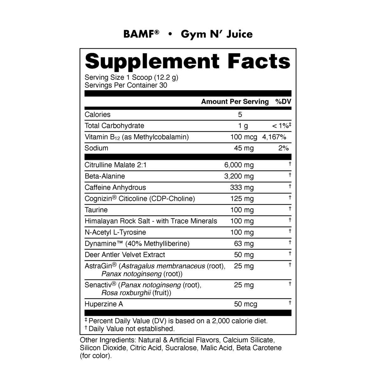 Image of BAMF - High Stimulant Nootropic Pre-Workout - Flavor - Gym N Juice (Citrus Blend) - 5 / 5