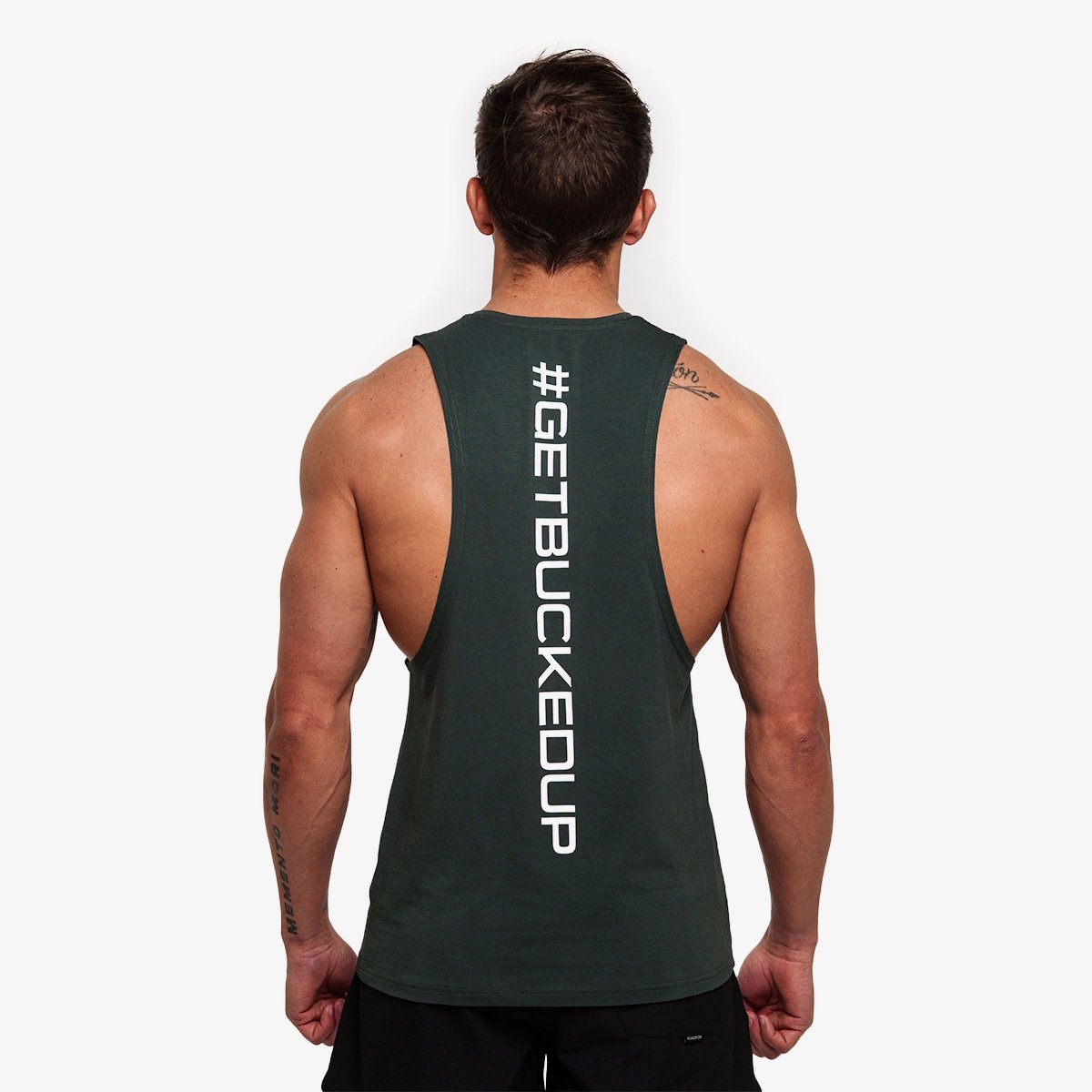 Image of Get Pumped Tank | Last Chance! - Color - Graphite Green - White Logo