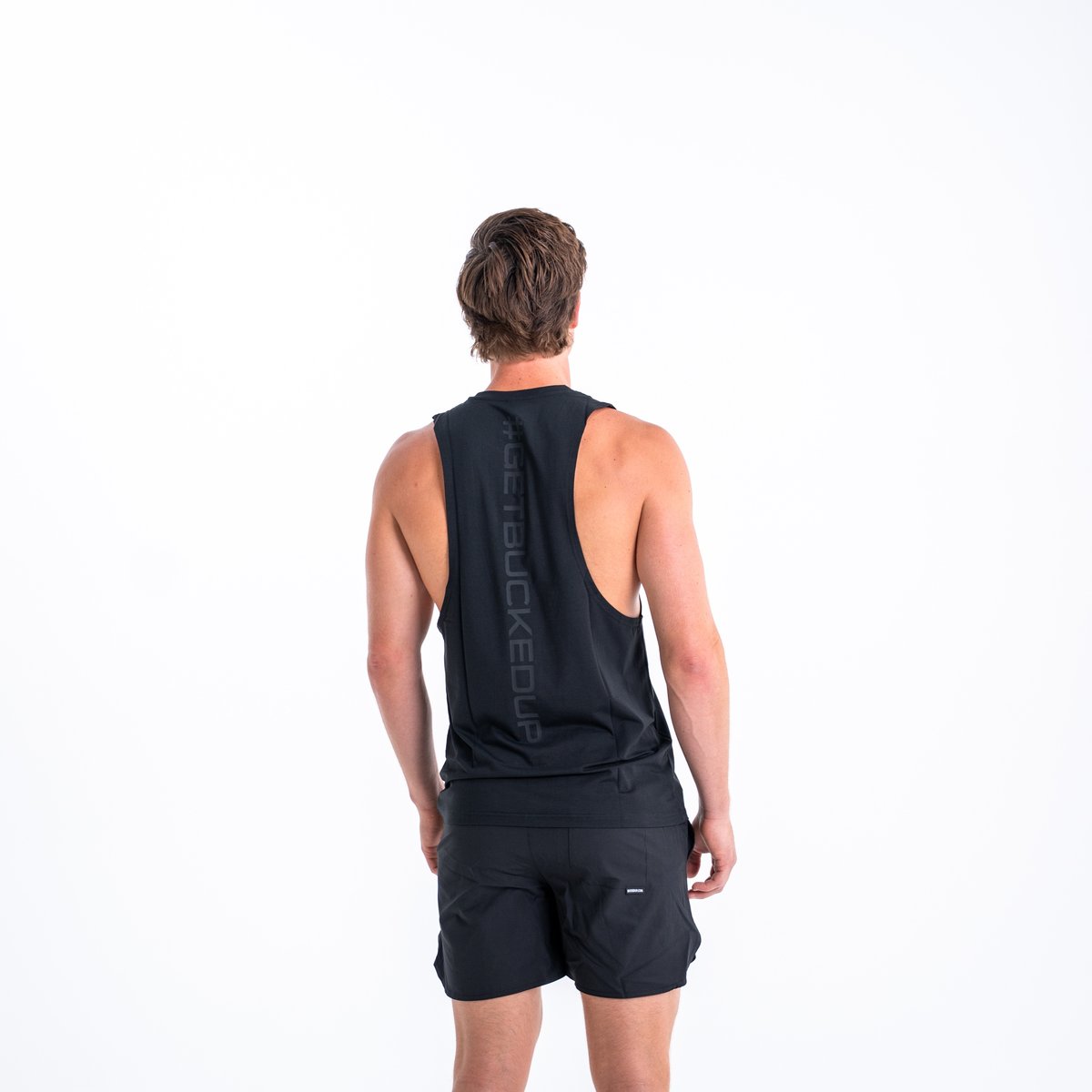 Image of Get Pumped Tank - Color - Black - Black Logo - 4 / 4