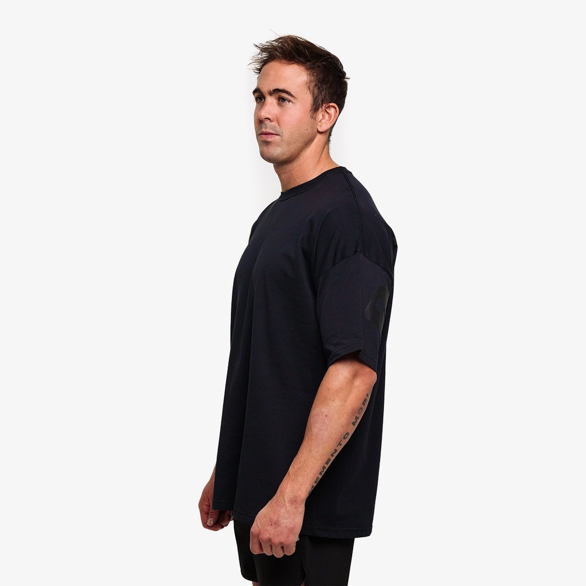 Image of BCKD Drop Shoulder Oversized T-Shirt - Color - Black - Black Logo