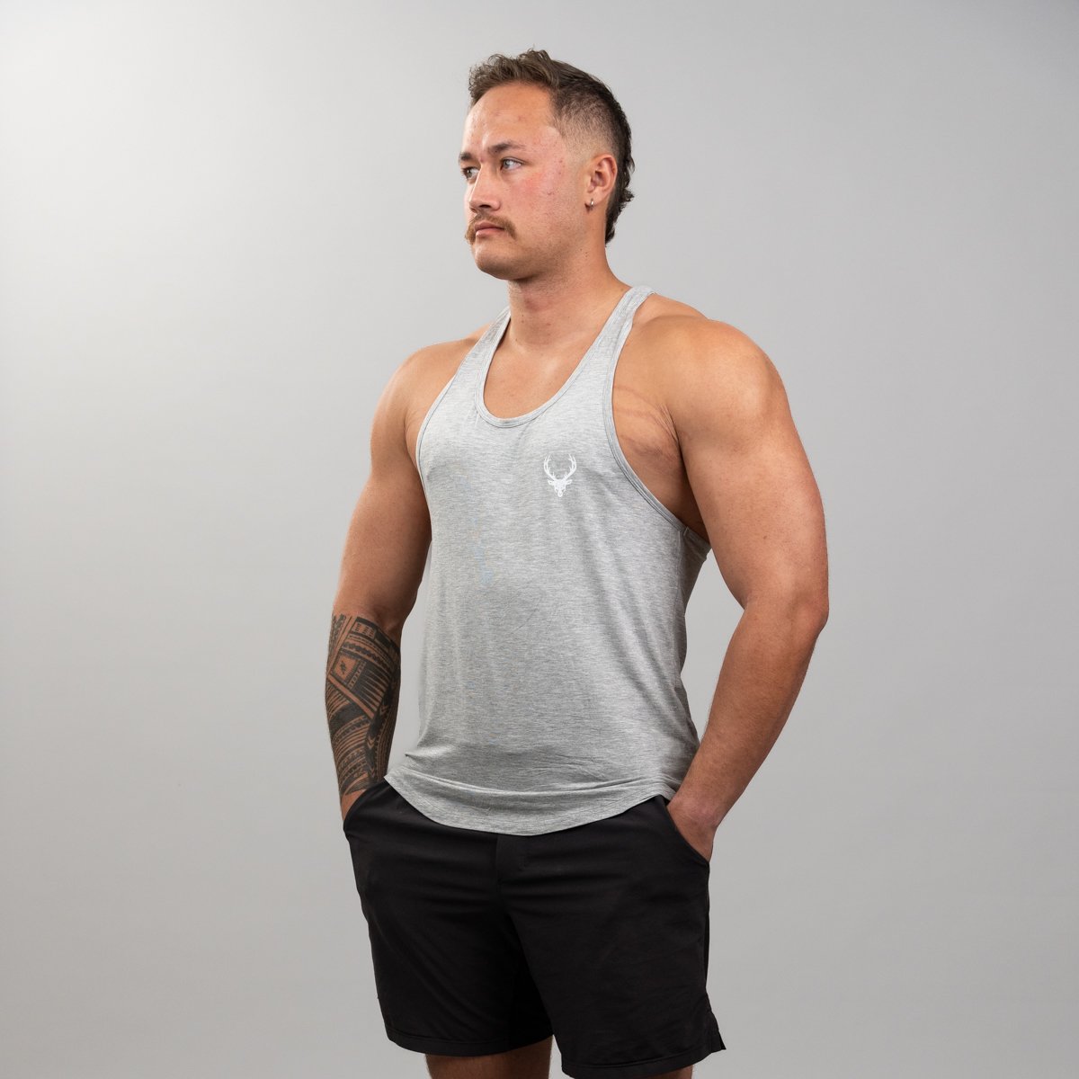 Image of Y-Back Stringer Tank - Clearance - Color - Heather Gray
