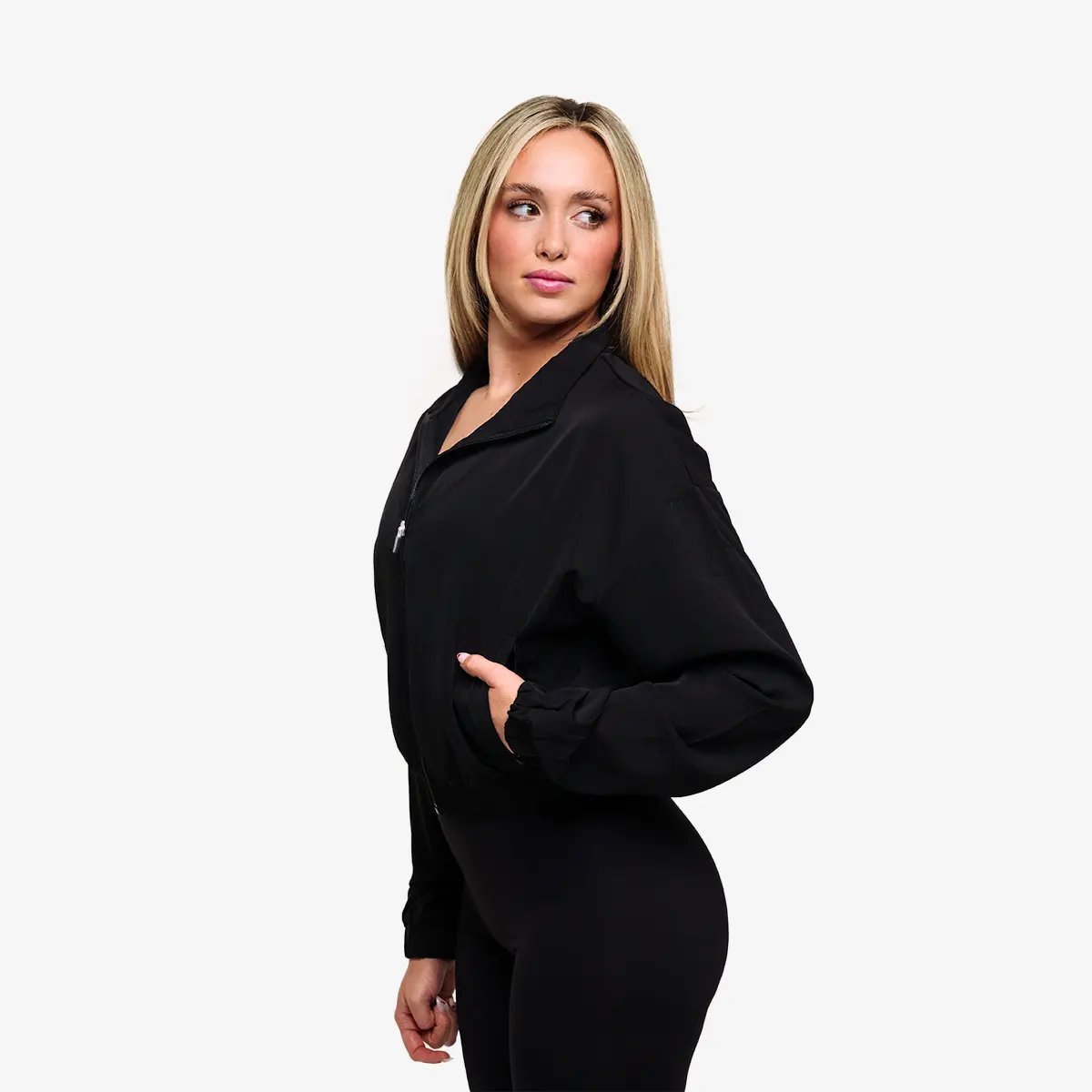 Image of Full Zip Windbreaker - Color - Black / Black Logo - 6 / 12