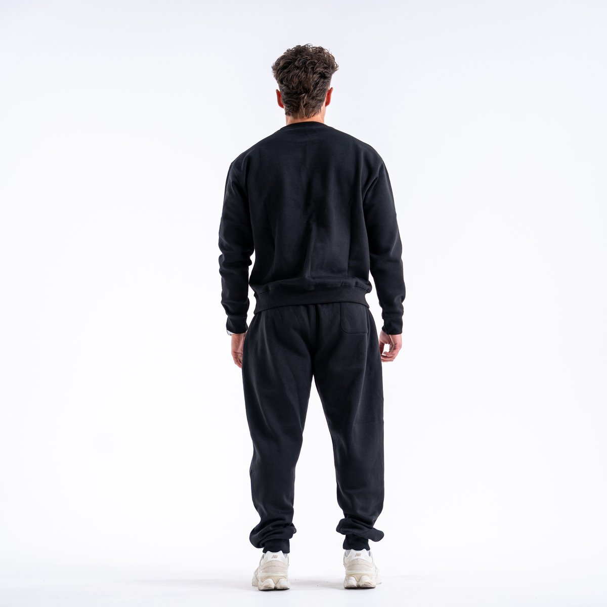 Image of Basic Crewneck - Men's - Color - Black - White Logo - 4 / 4
