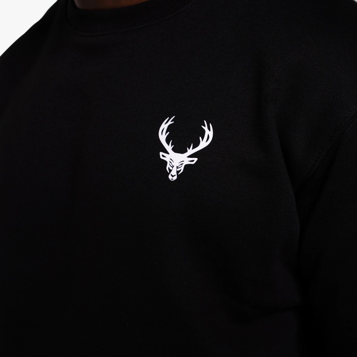 Image of Basic Crewneck - Men's - Color - Black - White Logo