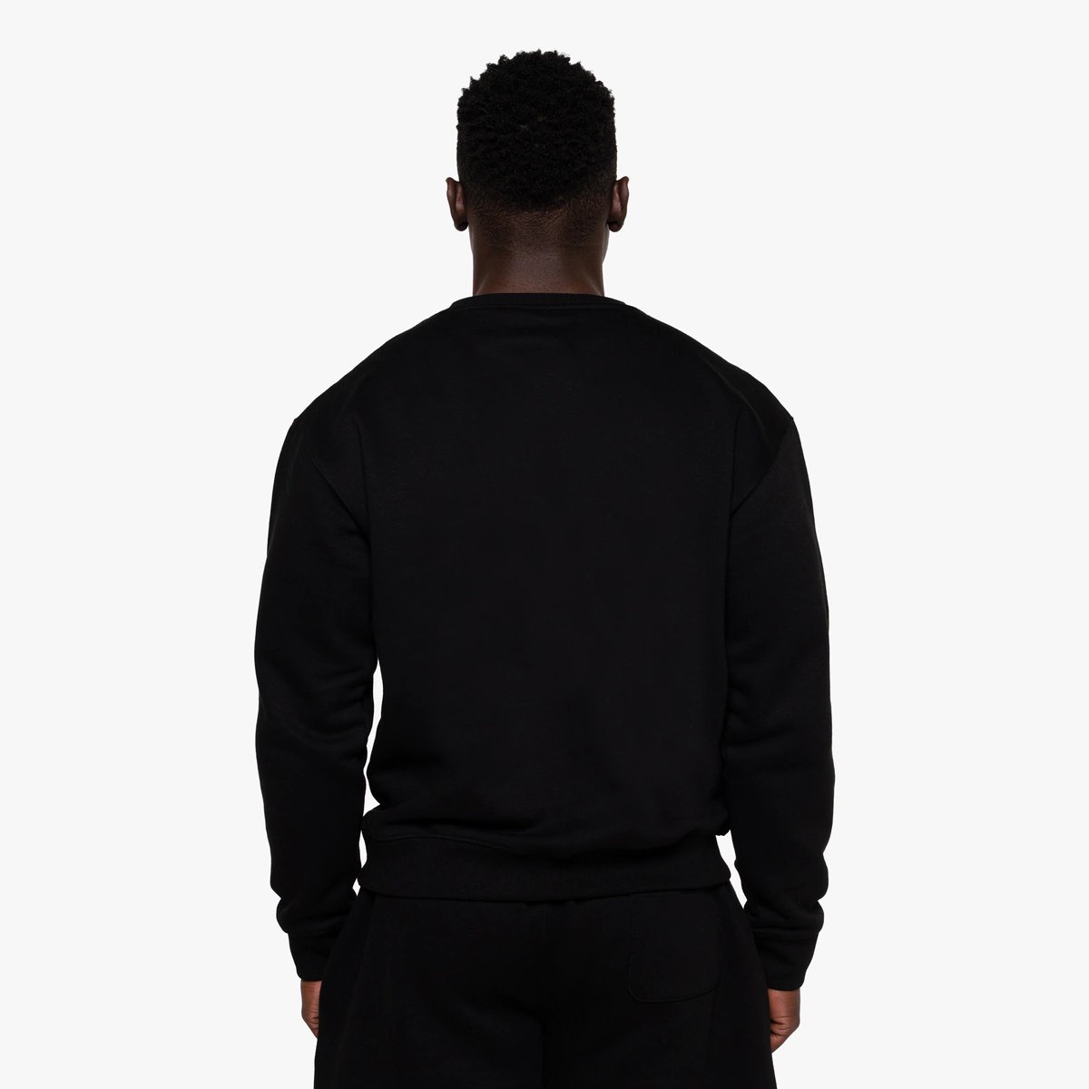 Image of Basic Crewneck - Men's - Color - Black - White Logo