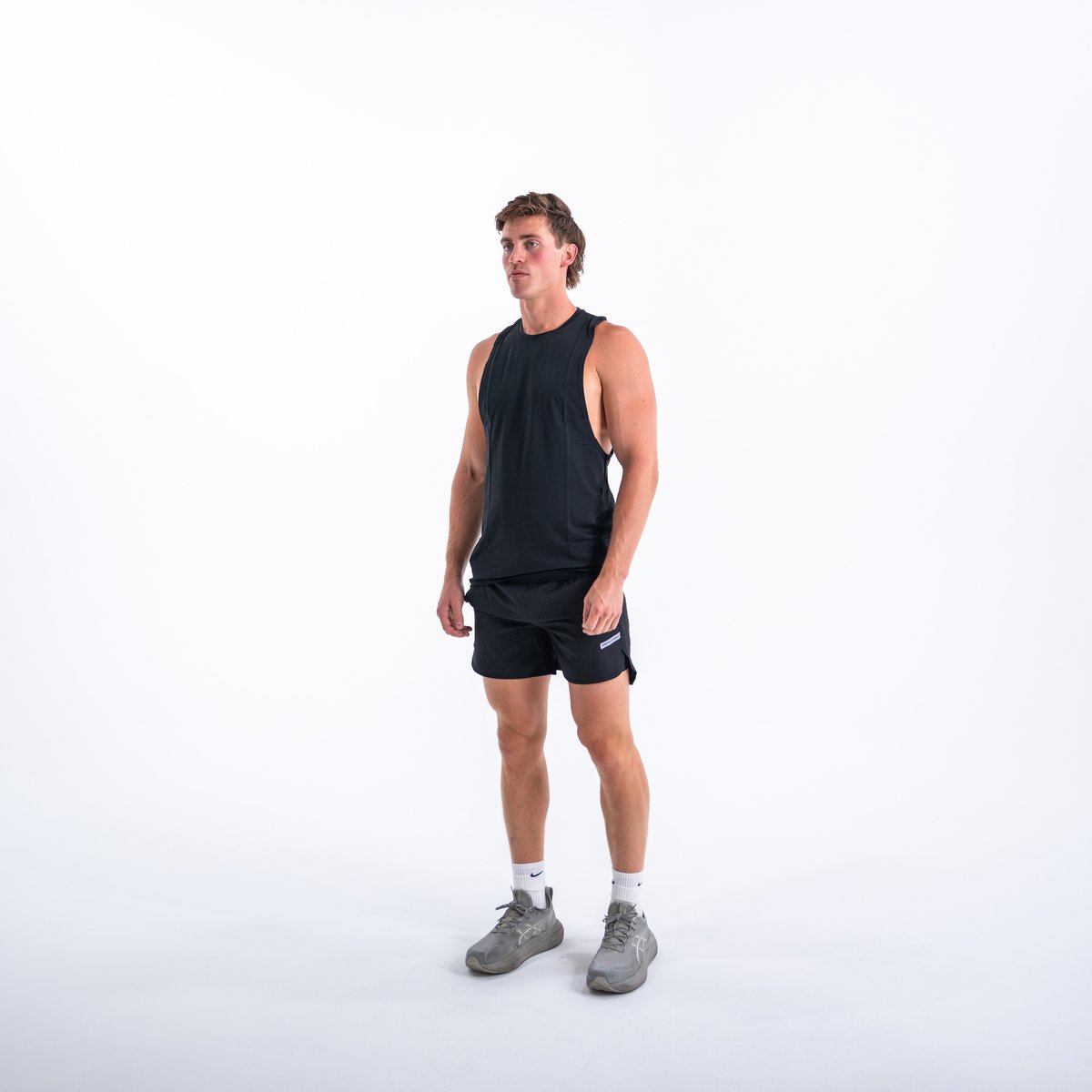 Image of Endurance Liner Short 5" - Color - Black / Gray Logo - 4 / 5