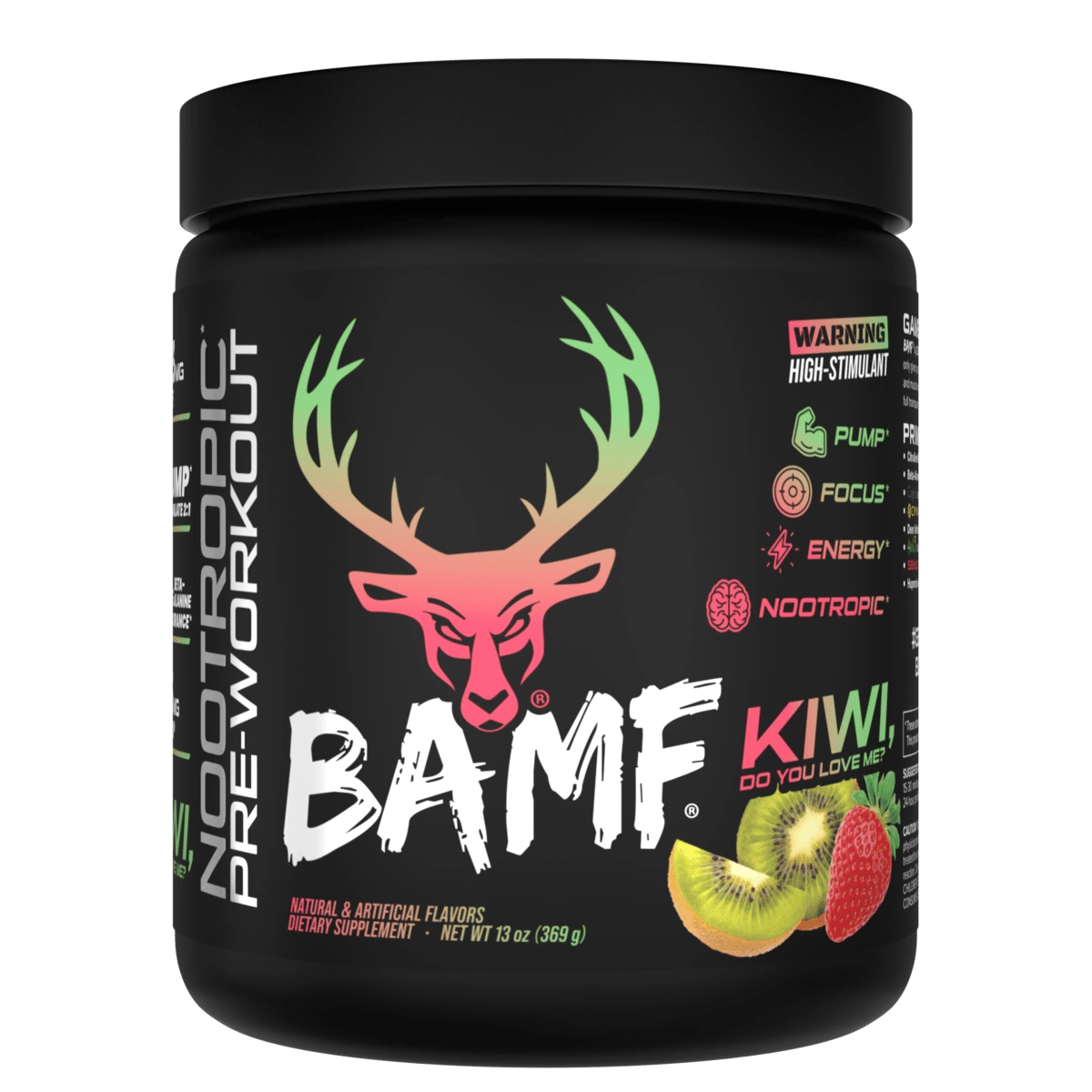 Image of BAMF - High Stimulant Nootropic Pre-Workout - Flavor - Kiwi Do You Love Me? (Strawberry Kiwi)