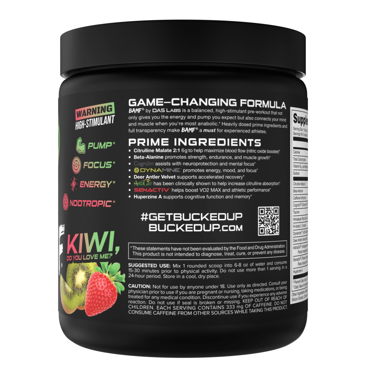Image of BAMF - High Stimulant Nootropic Pre-Workout - Flavor - Kiwi Do You Love Me? (Strawberry Kiwi)