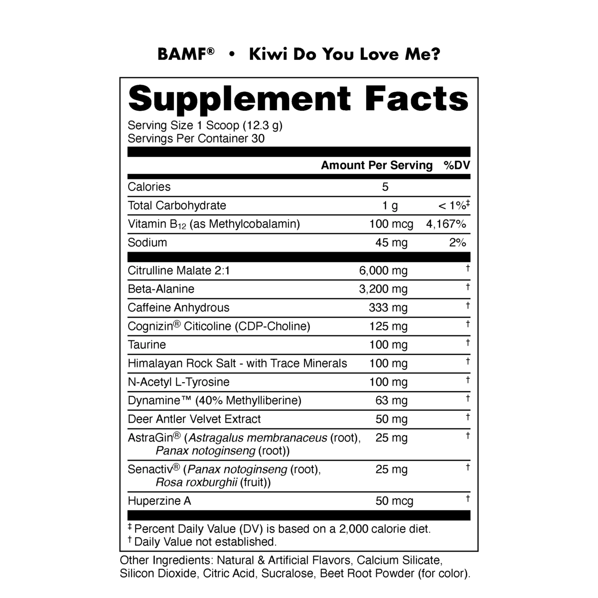 Image of BAMF - High Stimulant Nootropic Pre-Workout - Flavor - Kiwi Do You Love Me? (Strawberry Kiwi)