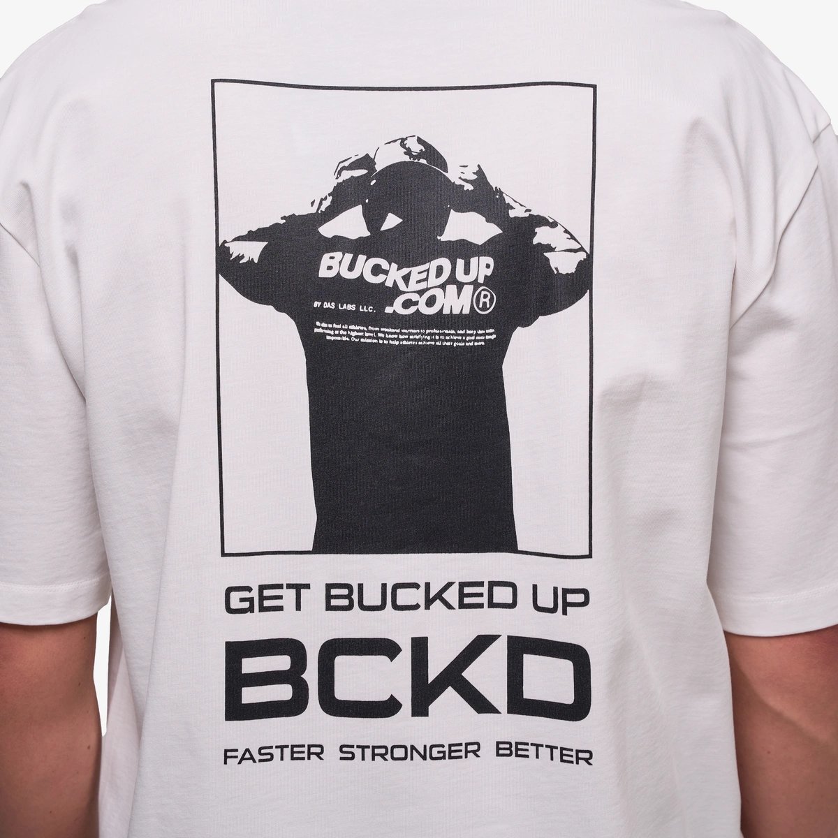 Image of Faster Stronger Better T-Shirt - Color - White - Black Logo