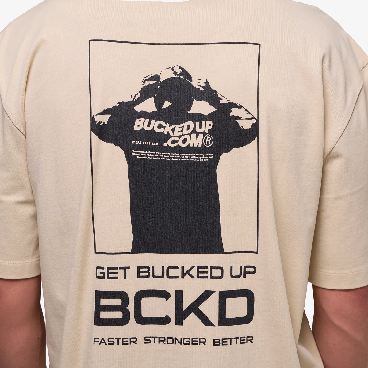 Image of Faster Stronger Better T-Shirt - Color - Tan - Black Logo - 8 / 8