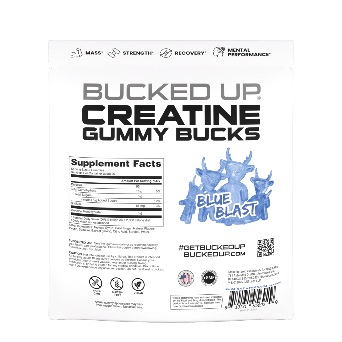 Image of Creatine Gummies - Flavor - Blue Blast - 2 / 15