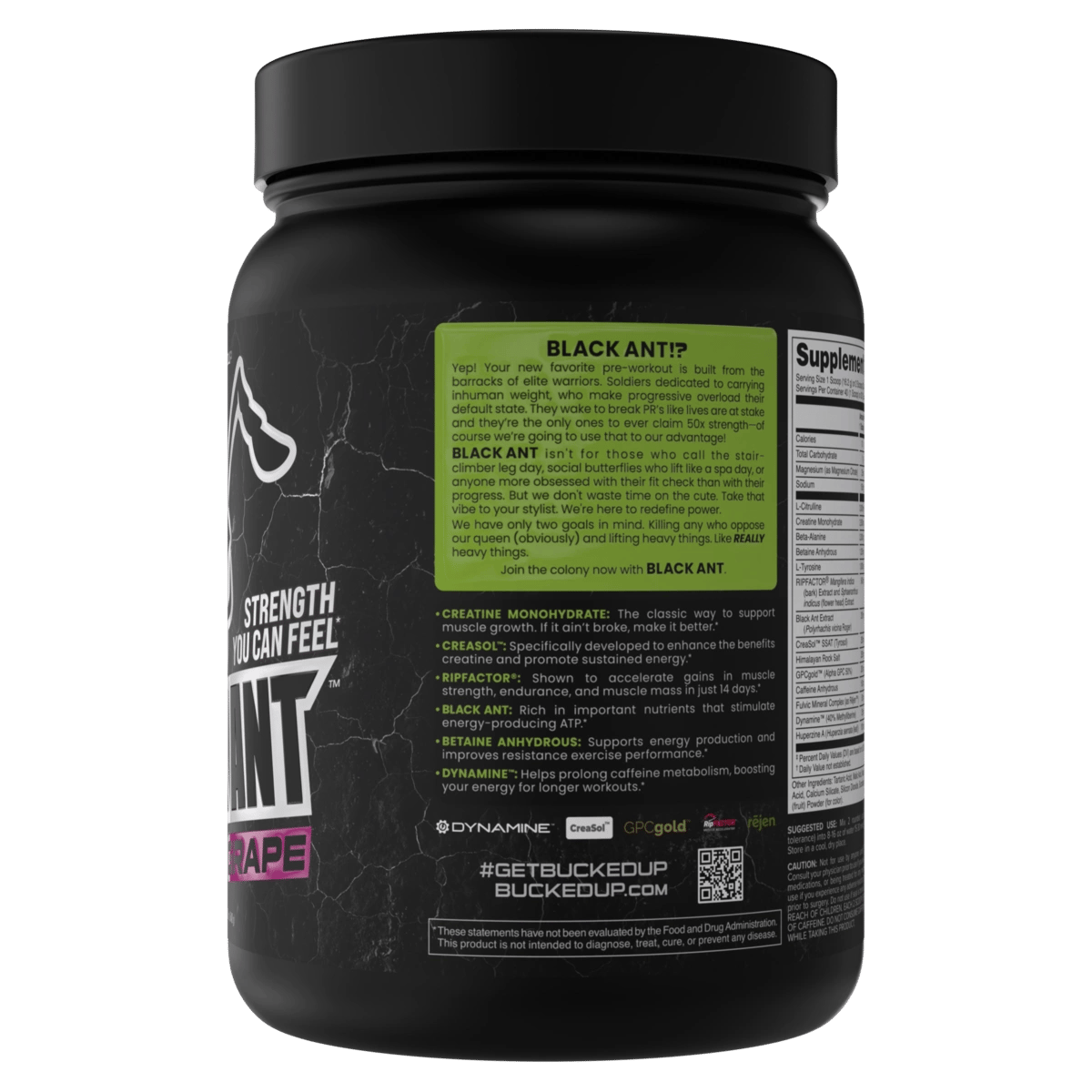 Image of Black Ant Pre-Workout – Strength You Can Feel - Flavor - Grape