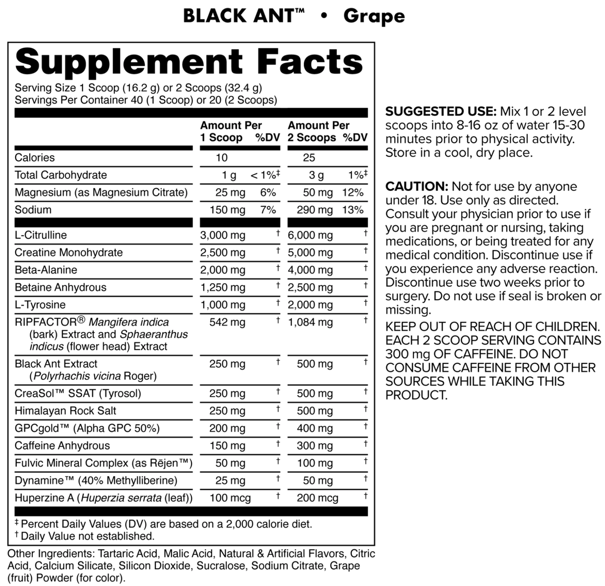 Image of Black Ant Pre-Workout – Strength You Can Feel - Flavor - Grape