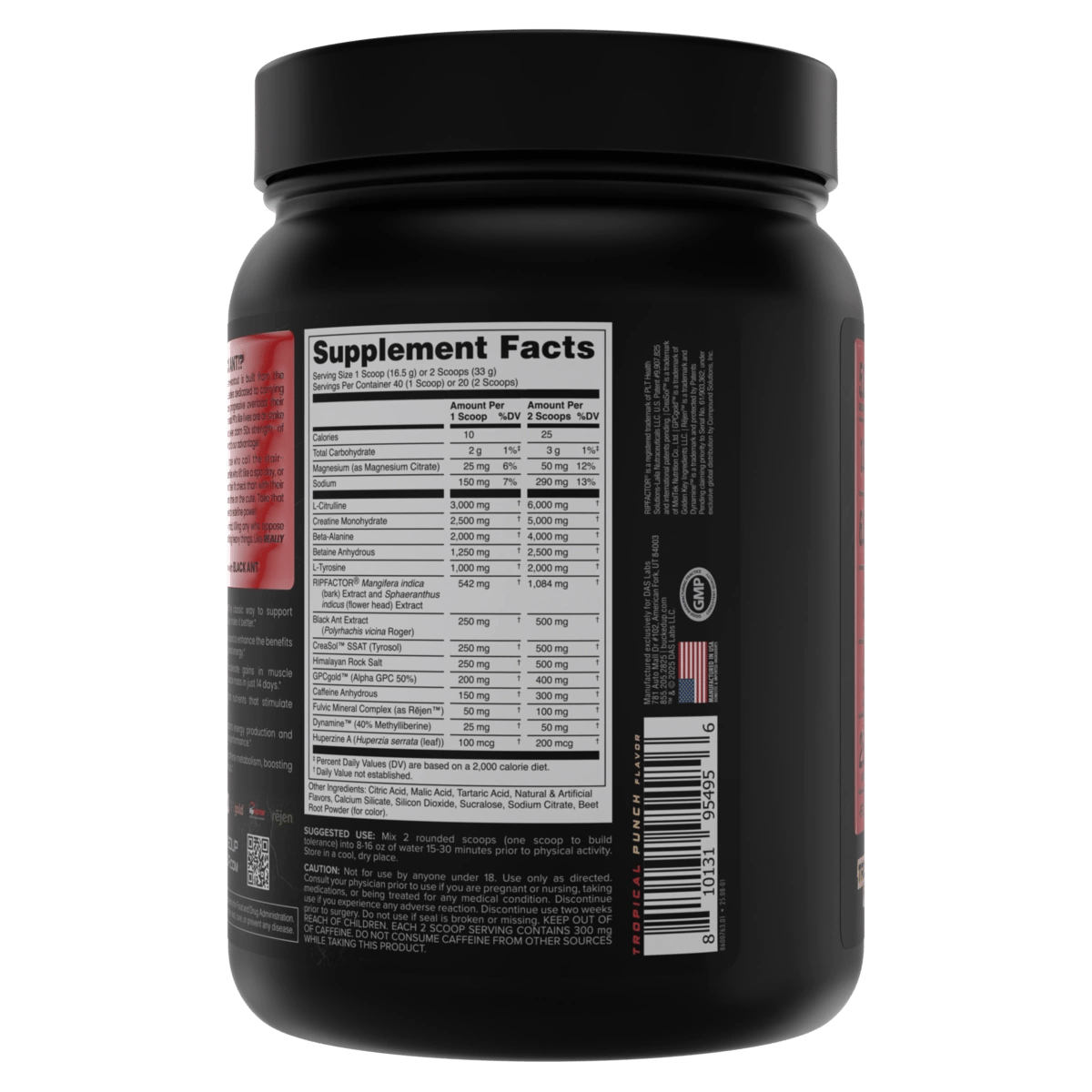 Image of Black Ant Pre-Workout – Strength You Can Feel - Flavor - Tropical Punch - 4 / 5
