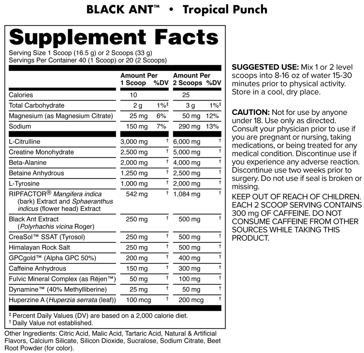 Image of Black Ant Pre-Workout – Strength You Can Feel - Flavor - Tropical Punch - 5 / 5
