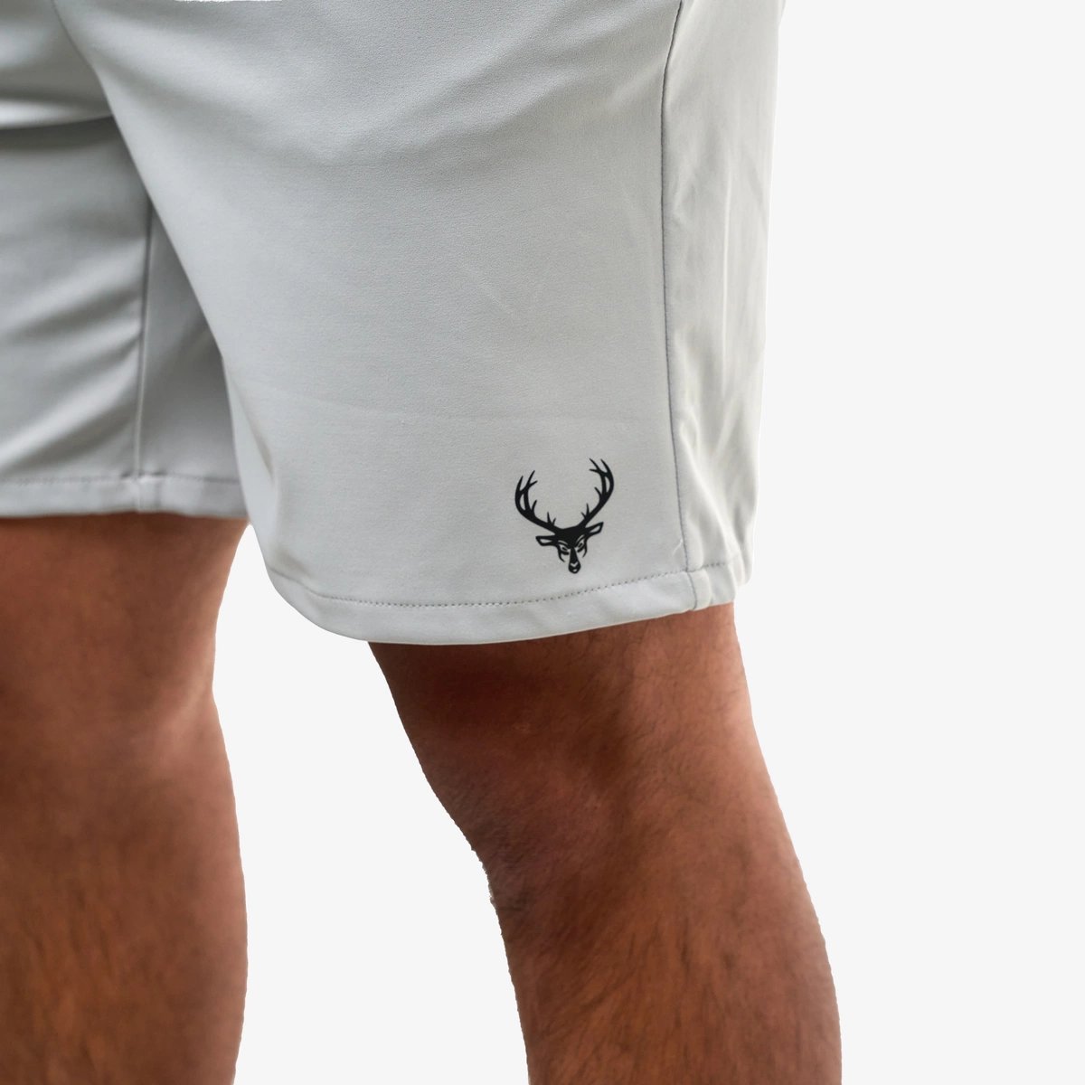 Image of Birdie Golf Shorts - Color - Cement Gray / Black Logo