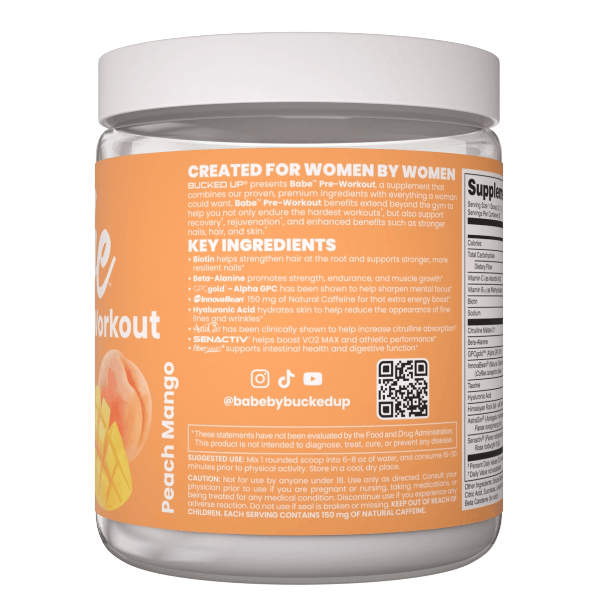 Image of Babe Pre-Workout - Flavor - Peach Mango