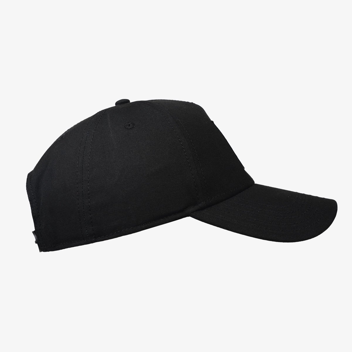 Image of Buck 5-Panel Mid Profile Baseball Hat - Color - Black / Black Logo