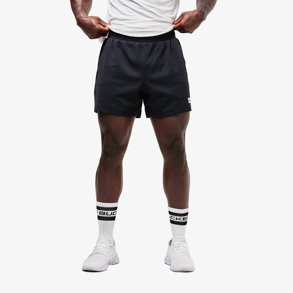 Image of Mesh Short 5" - Color - Black / White Logo