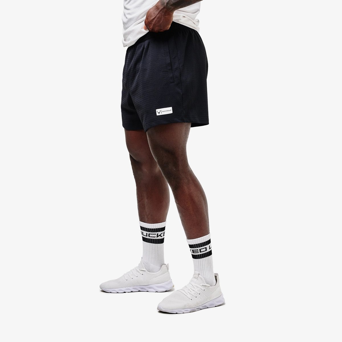 Mesh Short 5" - Color - Black / White Logo