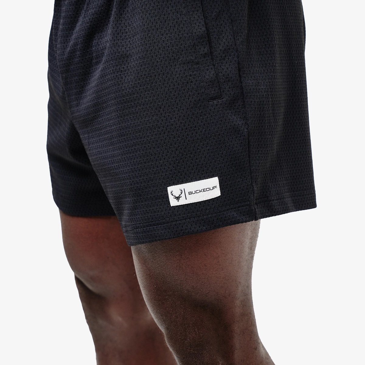 Image of Mesh Short 5" - Color - Black / White Logo