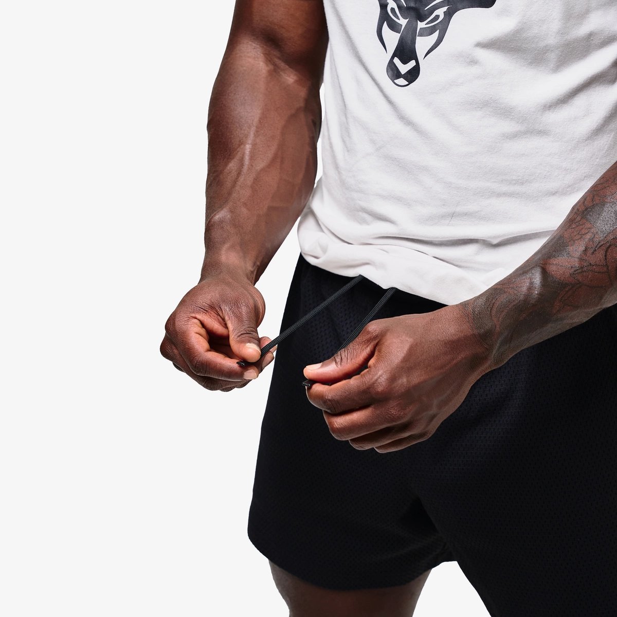 Image of Mesh Short 5" - Color - Black / White Logo