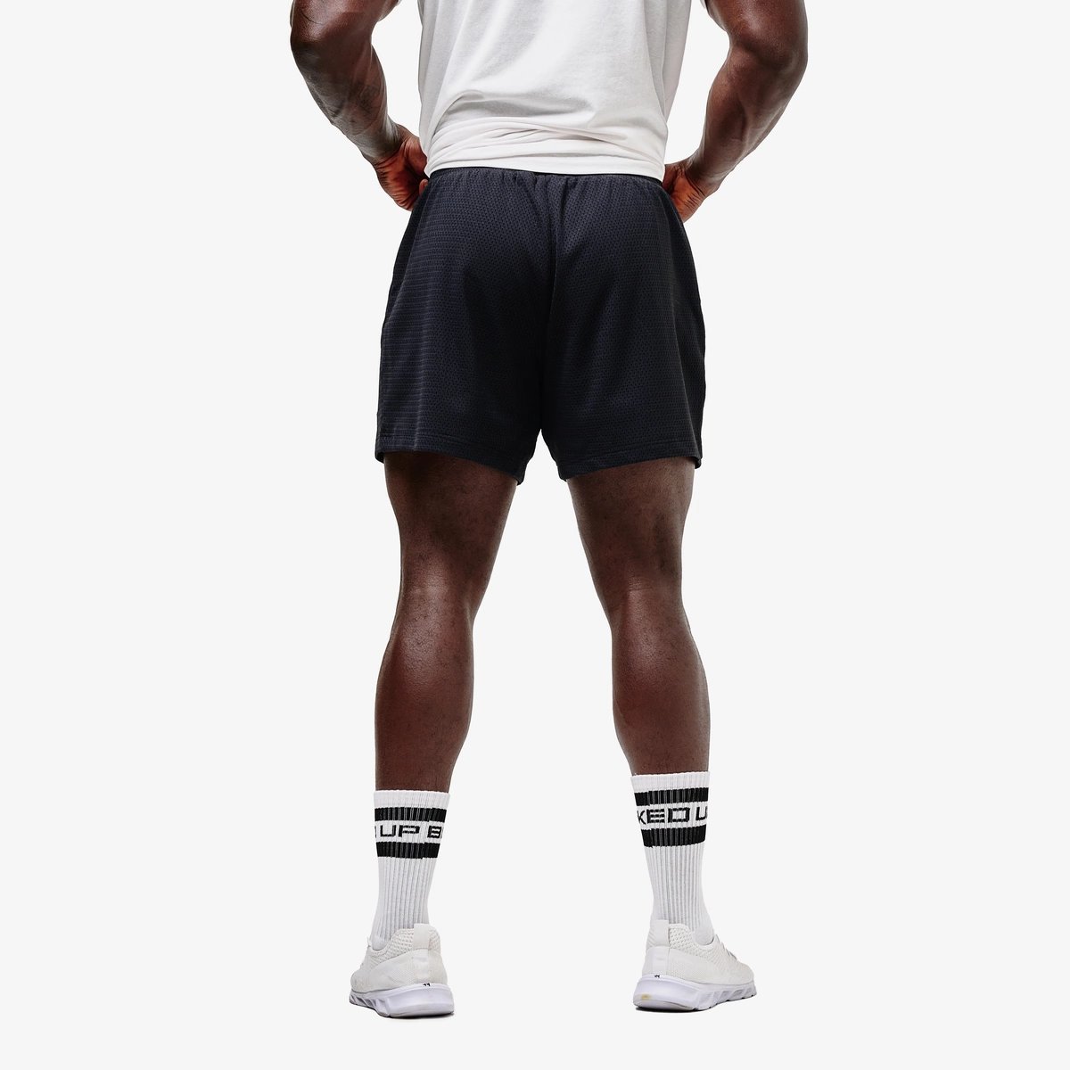 Image of Mesh Short 5" - Color - Black / White Logo