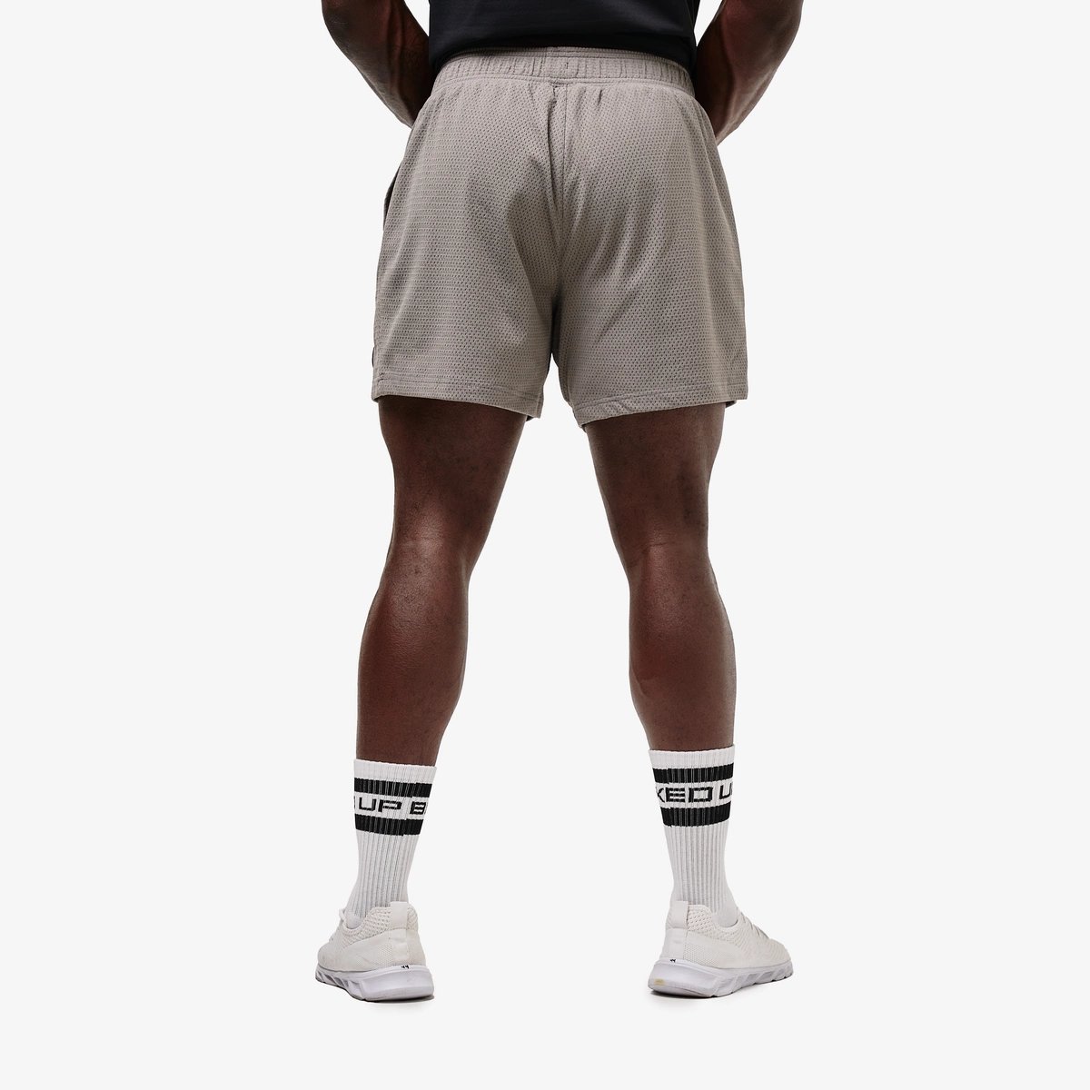 Image of Mesh Short 5" - Color - Gray / Black Logo - 9 / 12