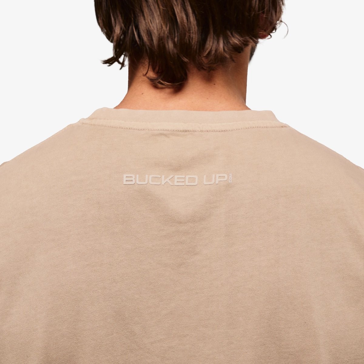 Image of Heavyweight Pump Cover T-Shirt | Last Chance! - Color - Warm Oat / Tan Logo - 15 / 15