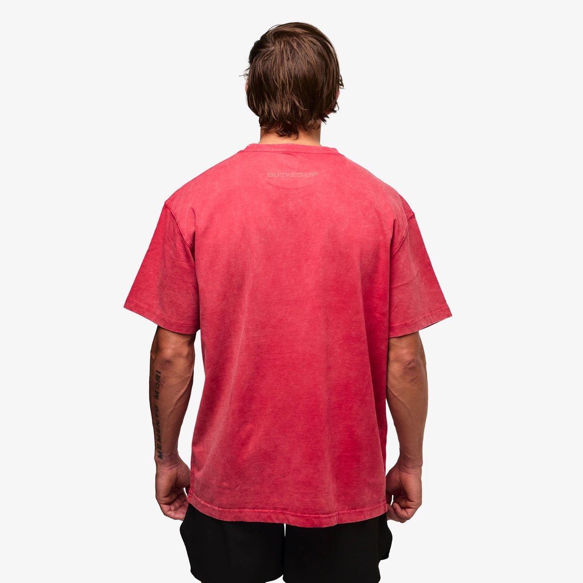 Image of Heavyweight Pump Cover T-Shirt | Last Chance! - Color - Pomegranate / Red Logo - 8 / 15