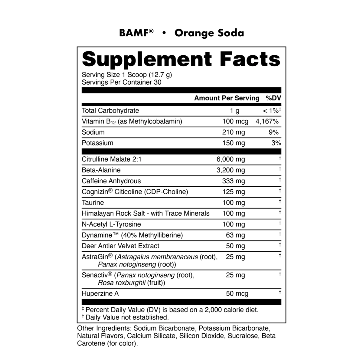 Image of LAST CHANCE FLAVORS - BAMF High Stimulant Nootropic Pre-Workout - Flavor - Orange Soda