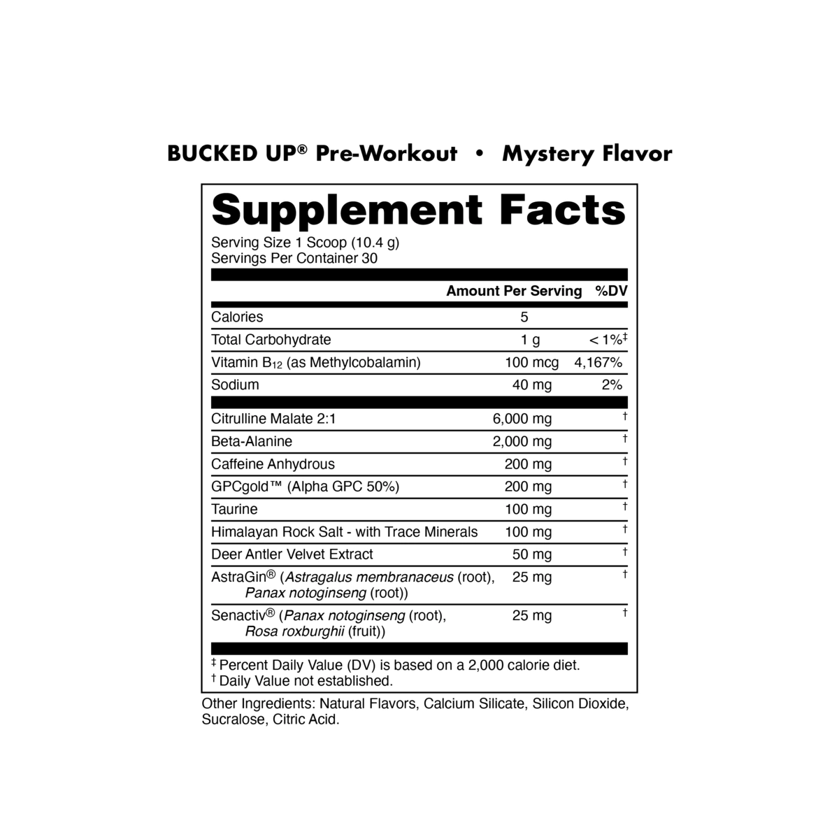 Image of LAST CHANCE FLAVORS - Bucked Up Pre-Workout - Flavor - Mystery