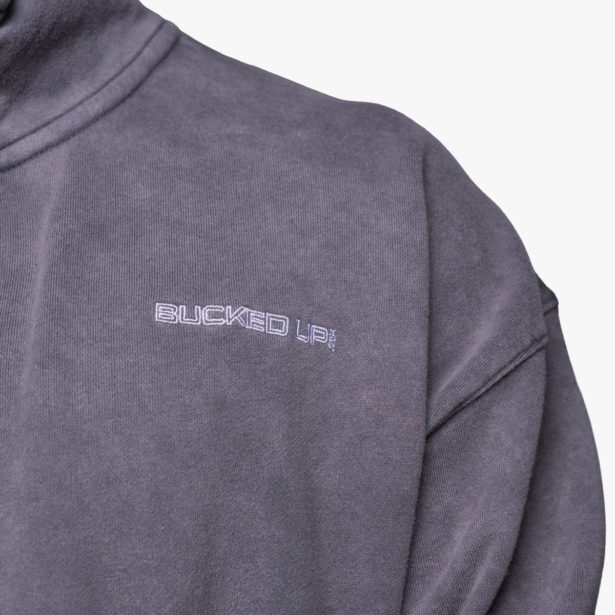 Image of Off Duty Half Zip - Color - Washed Gray - White Logo - 4 / 6