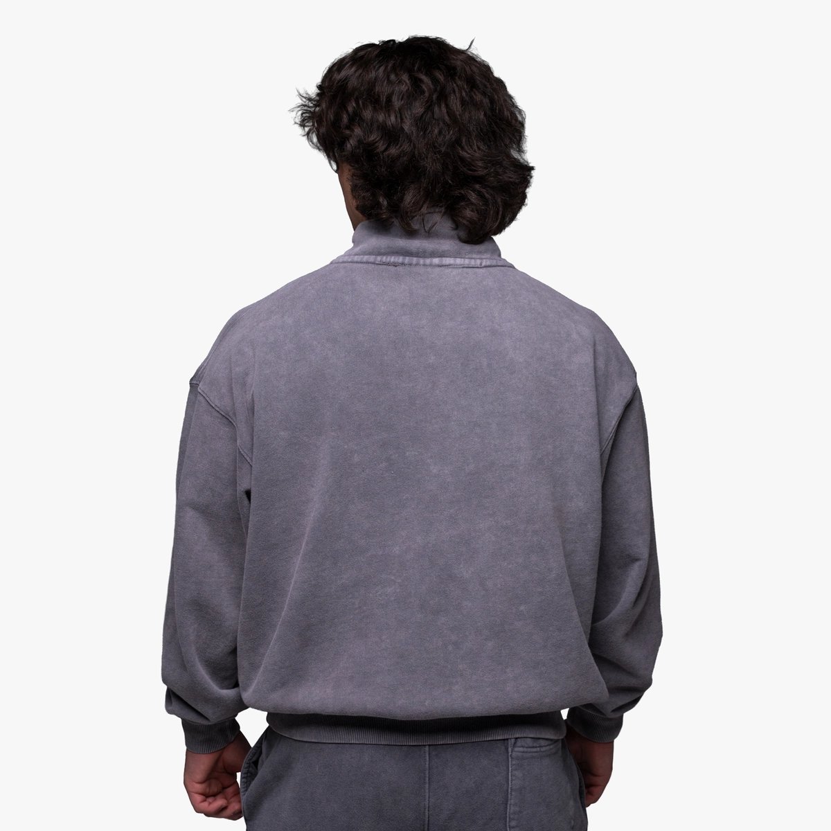 Image of Off Duty Half Zip - Color - Washed Gray - White Logo - 3 / 6