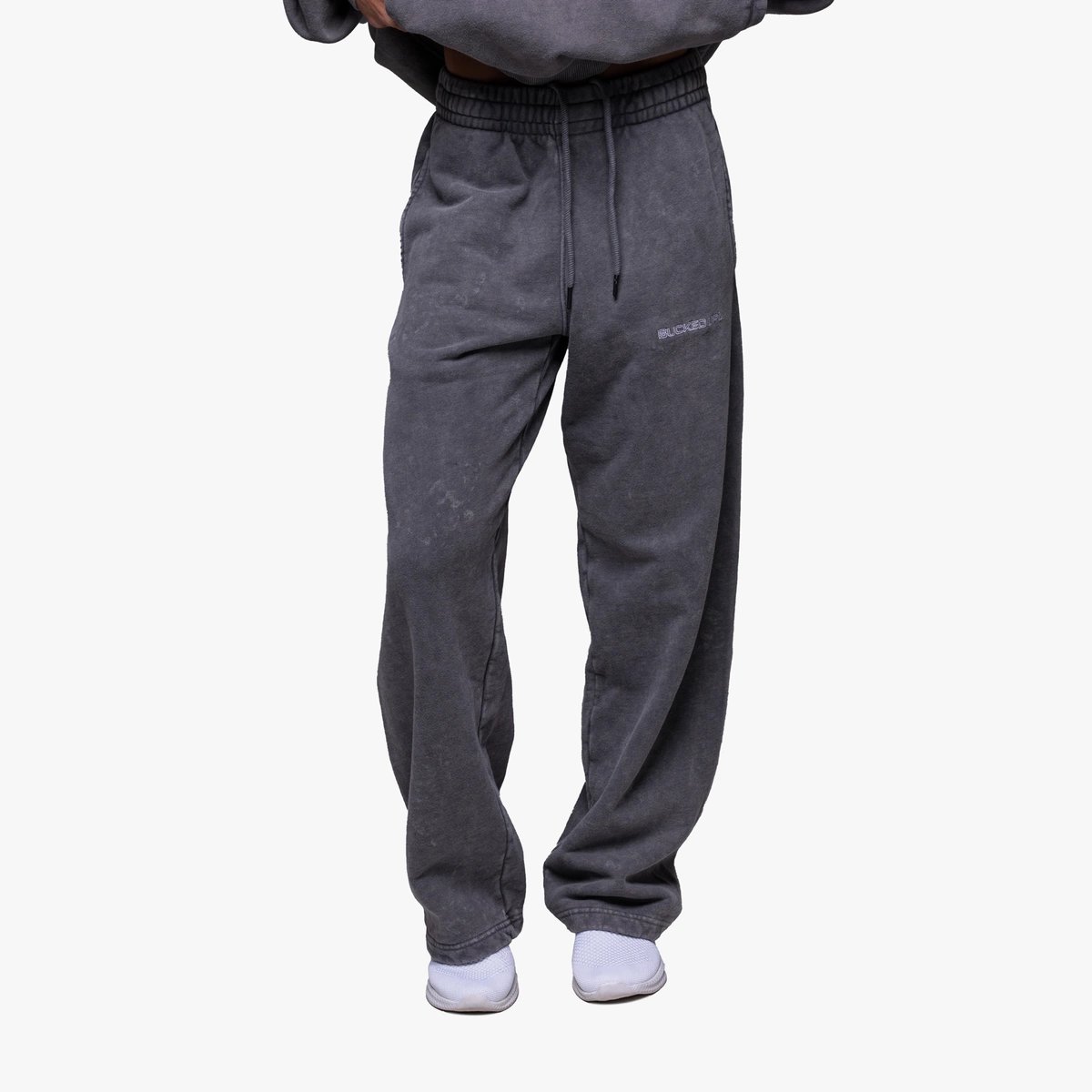 Image of Off Duty Straight Leg Sweatpants - Color - Washed Gray - White Logo